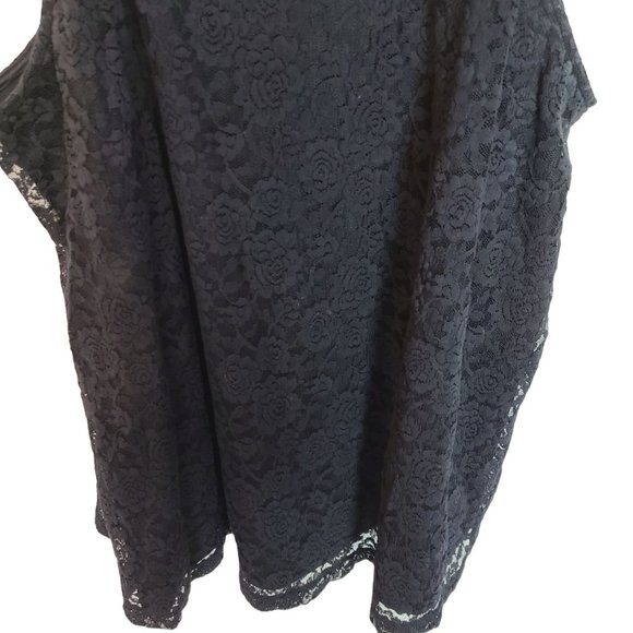 Torrid Womens 2X Black Floral Lace Sleeveless Lined High Neck Tank Top Keyhole - Picture 4 of 9